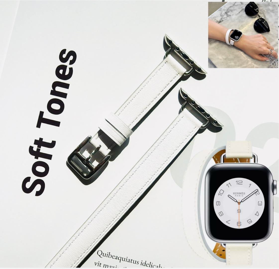  Apple часы ремень 2 -слойный наматывать длинный двойной частота Smart кожа частота кожаный ремень пряжка для мужчин и женщин белый 