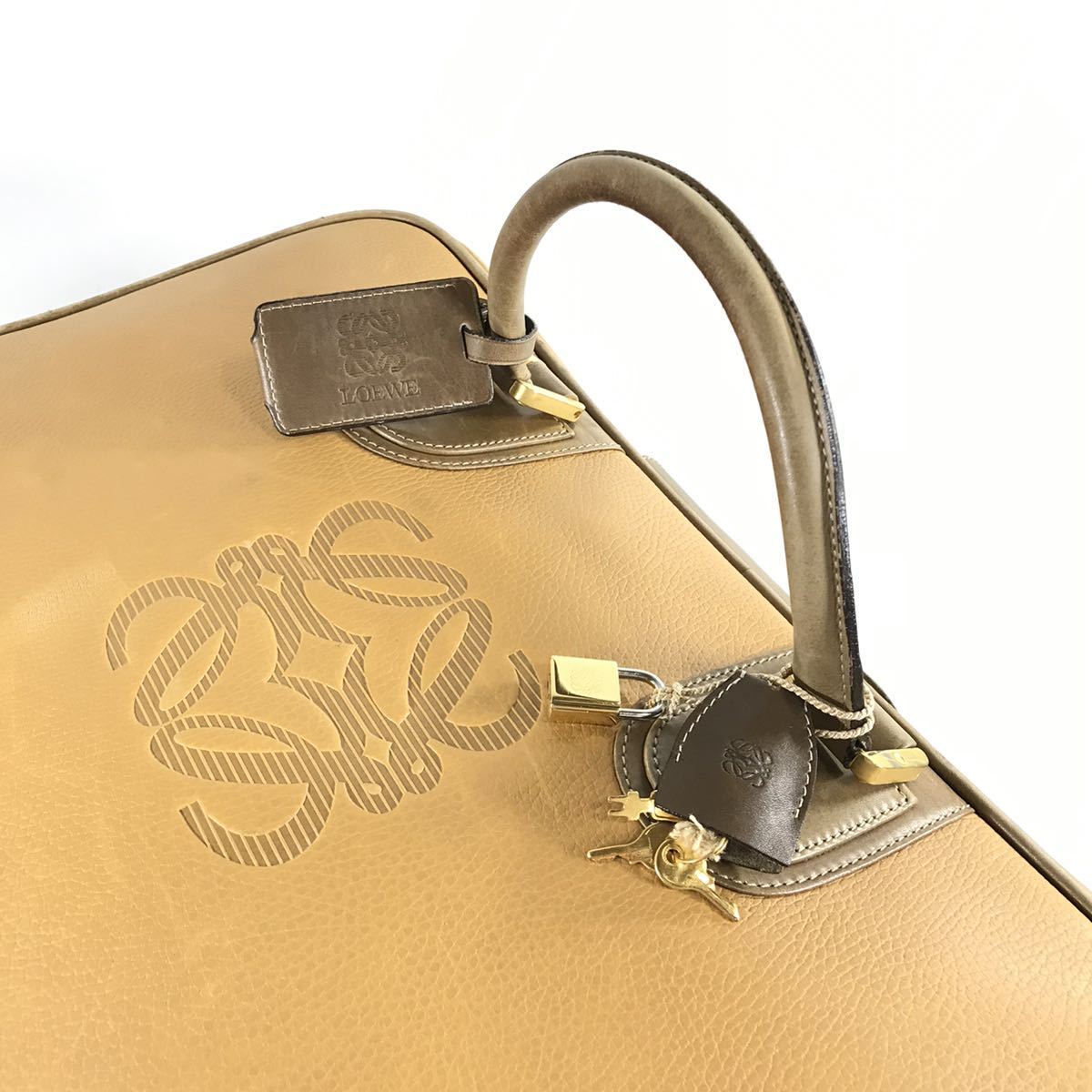 ロエベ】本物 LOEWE ボストンバッグ アナグラム 鍵 南京錠付き