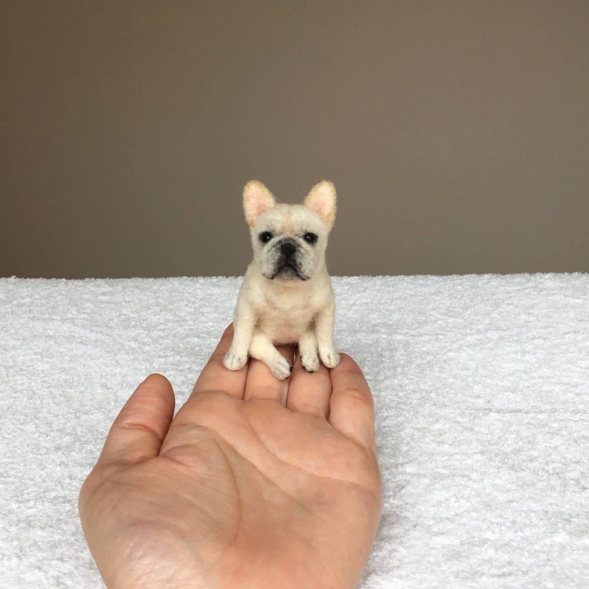 ぴのきち☆6.5cmのフレンチブルドッグさん☆羊毛フェルト ぴのきち☆6.5cmのフレンチブルドッグさん☆羊毛フェルト
