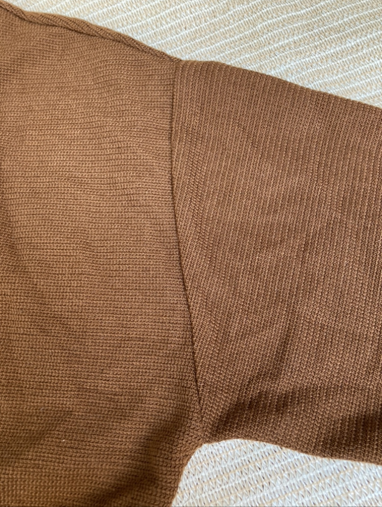  7 minute sleeve ( tea color ) sweater / Brown /V neck /INGNI wing / lucky bag / spring summer autumn winter /M/ long sleeve / brand / knitted / tops / rayon 
