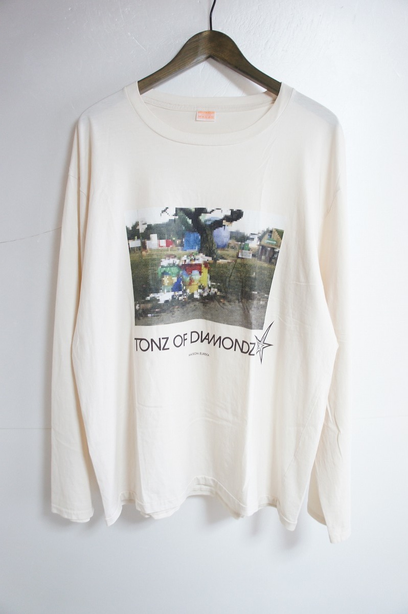 美品21SS MAISON EUREKAメゾン エウレカ TONS OF DIAMONDS L/S 長袖Tシャツ カットソー ベージュ726M_画像1