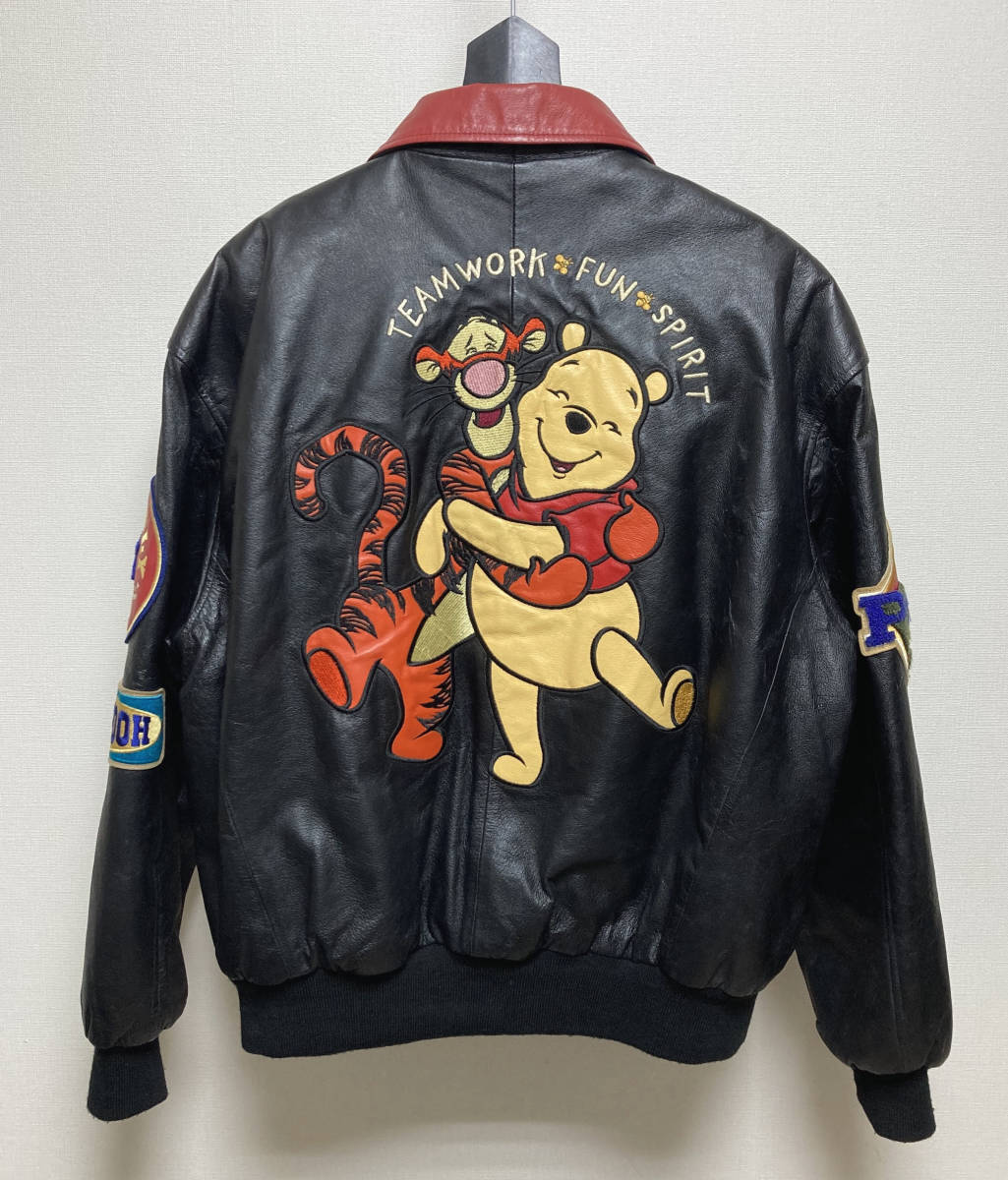 POOH & TIGGER レザー ジャケット ビンテージ Disney ディズニー くま