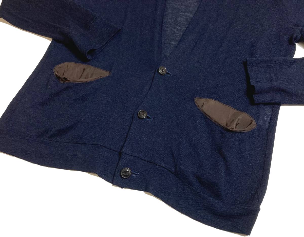 Kolor color cardigan navy flax . rayon knitted size1 made in Japan 