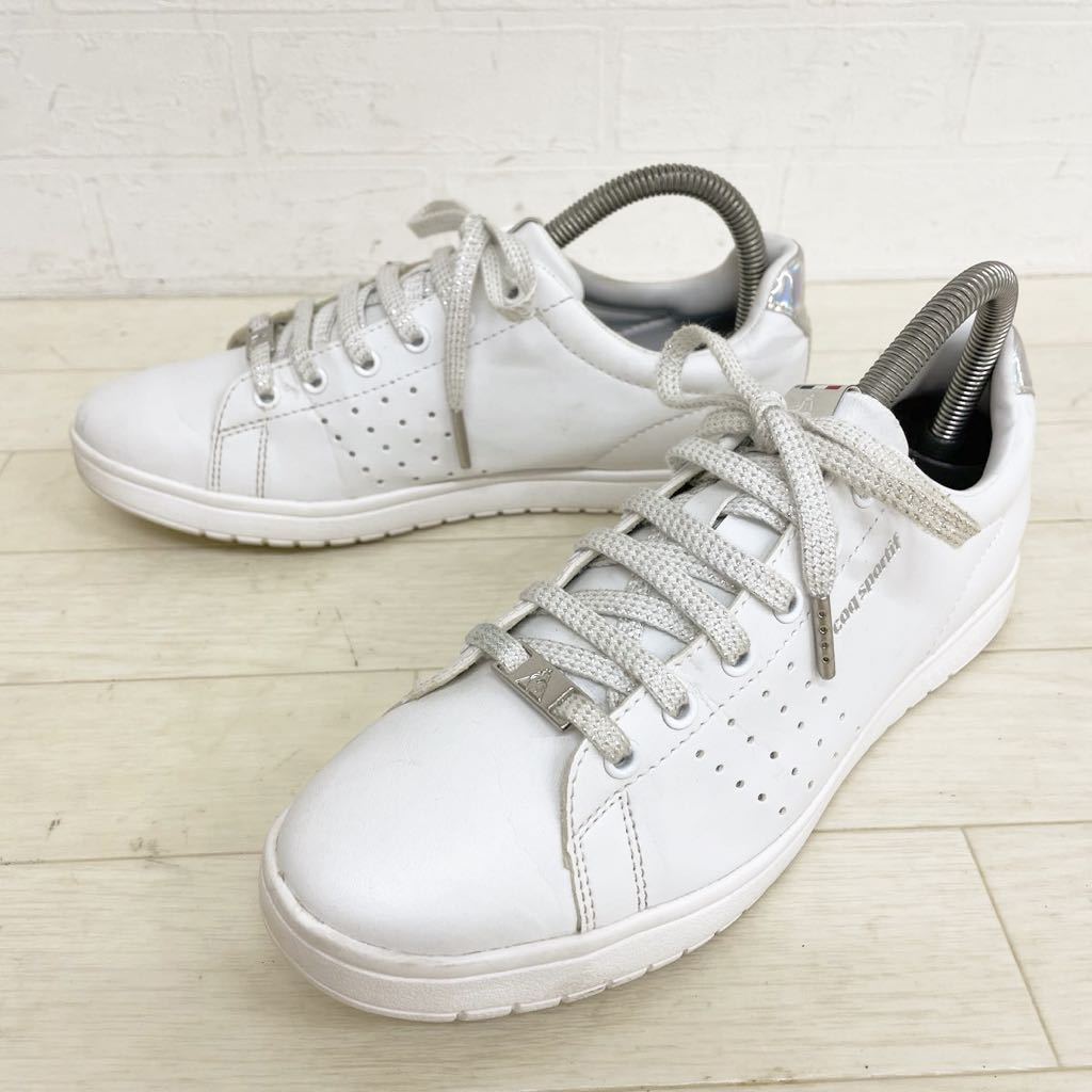 640★ lecoq sportif ルコックスポルティフ 軽量 カジュアル スニーカー 24 レディース ホワイト_画像1