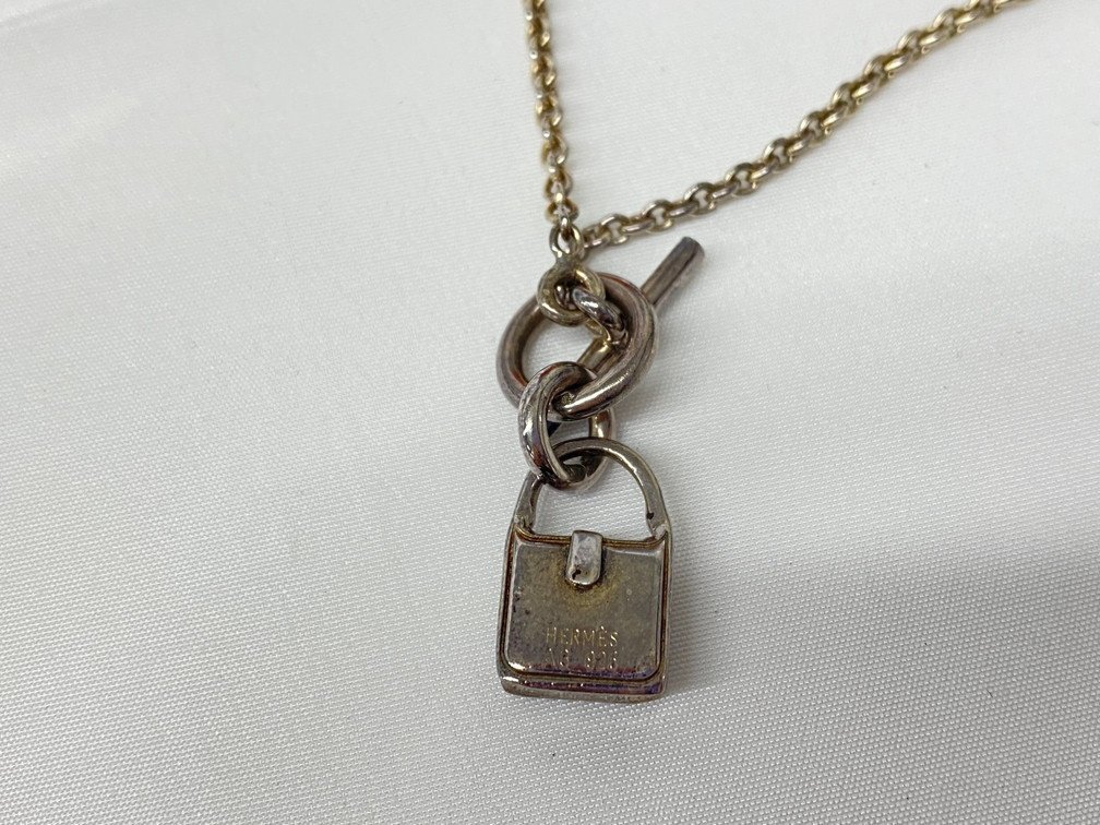 AHBA7022】HERMES エルメス ネックレス エブリン バッグモチーフ AG925