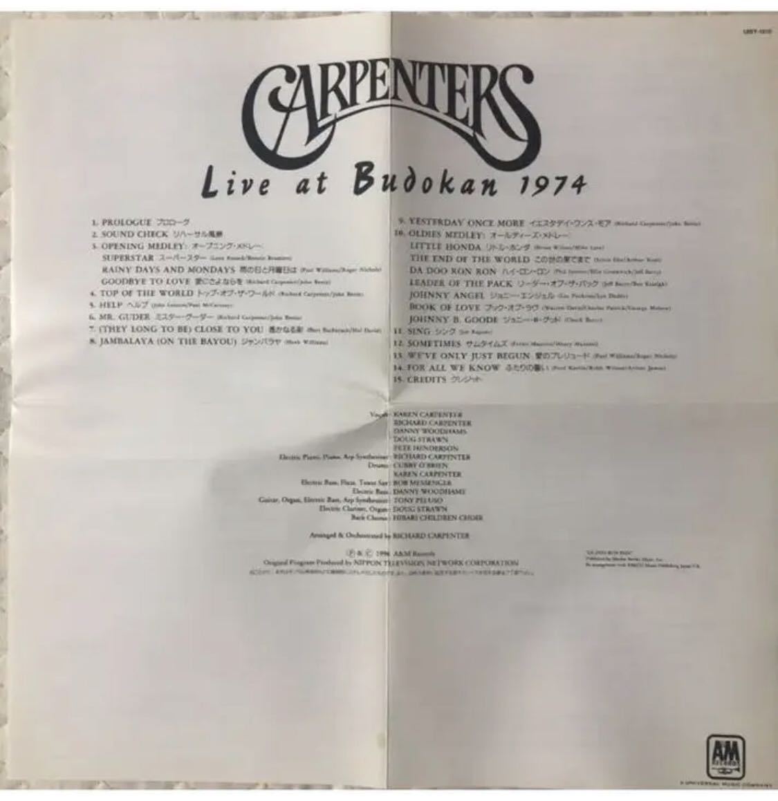 国内盤DVD！帯付き！CARPENTERS/ Live at Budokan 1974_画像6