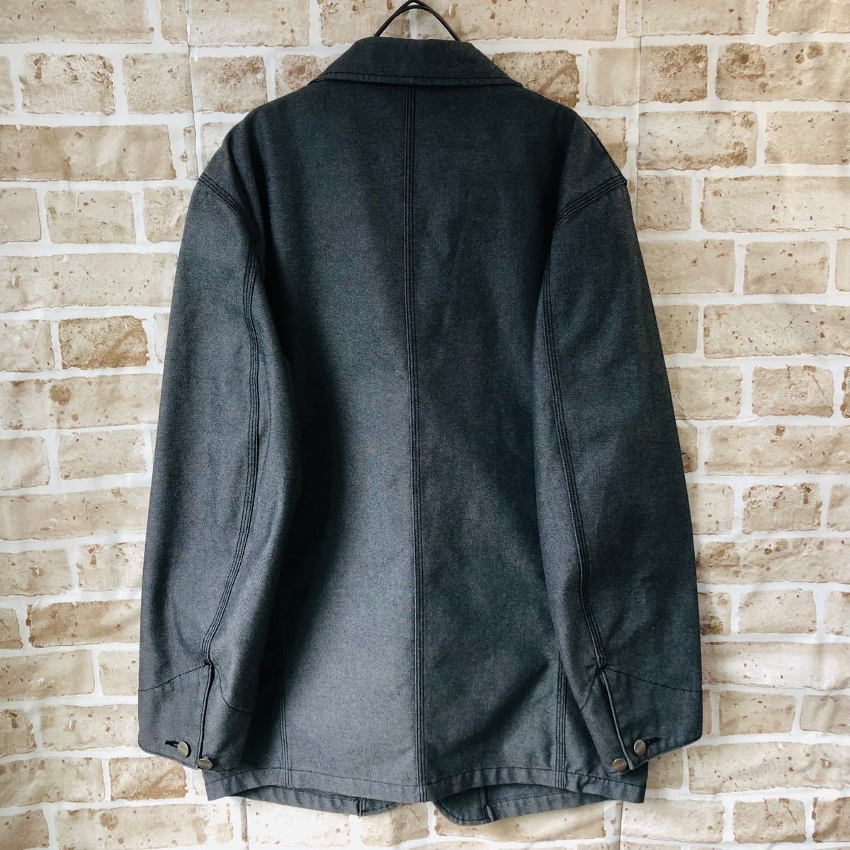 希少】Carhartt テーラードジャケット XL グレー ワンポイント 希少】Carhartt テーラードジャケット XL グレー ワンポイント