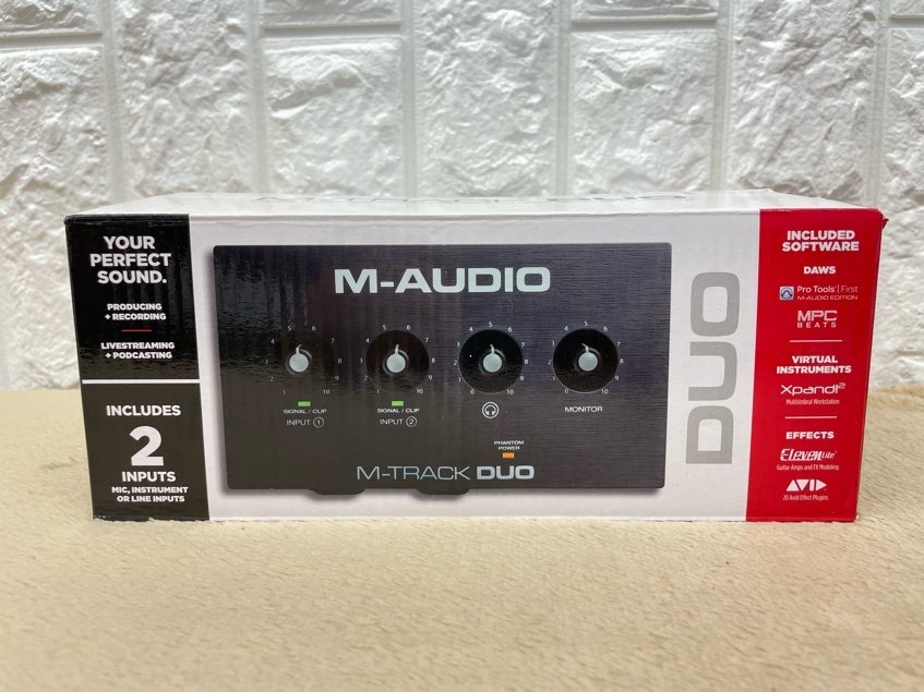 T288 美品中古 送料無料 M-AUDIO エムオーディオ M-TRACK DUO 2チャンネル USB オーディオインターフェース ファンタム電源搭載_画像1