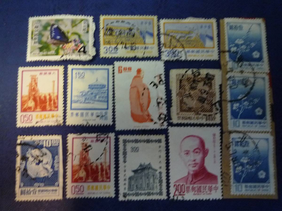 Qh386 Chinese . country ... seal attaching stamp together REPUBLIC OF CHINA angle .reta- pack light Y360