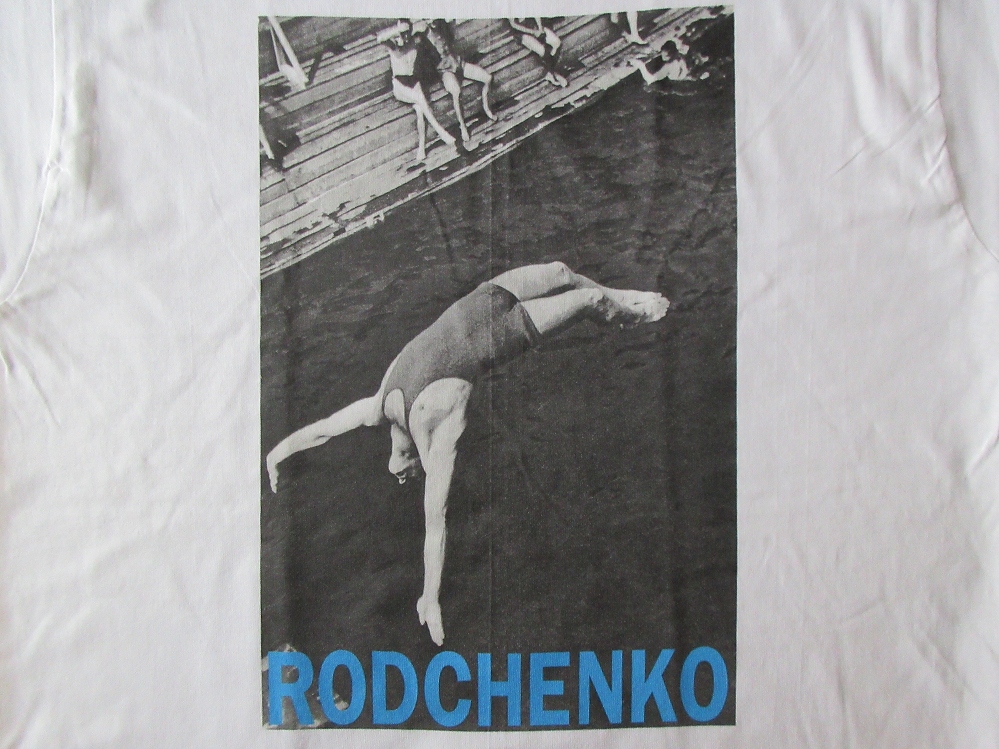 90's USA製 アレクサンドル ロトチェンコ FOTOFOLIO Diver フォト Tシャツ L Alexander Rodchenko 写真 写真家 キュビスム 芸術 ART 美術館_Alexander Rodchenko　DiverフォトTシャツ