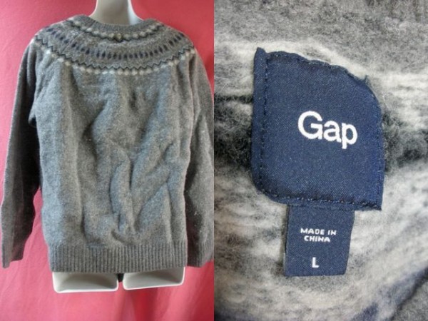ＵＳＥＤ GAP セーター(毛玉有り) サイズＬ グレー_画像2