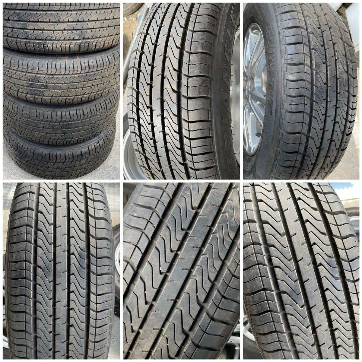 20年式バリ溝。EXCEEDER エクシーダー 15インチ×6J+50 PCD114.3 5穴 TRIANGLE 205/65R15ラジアル4本。ノア ヴォクシー ステップワゴン 等の画像6