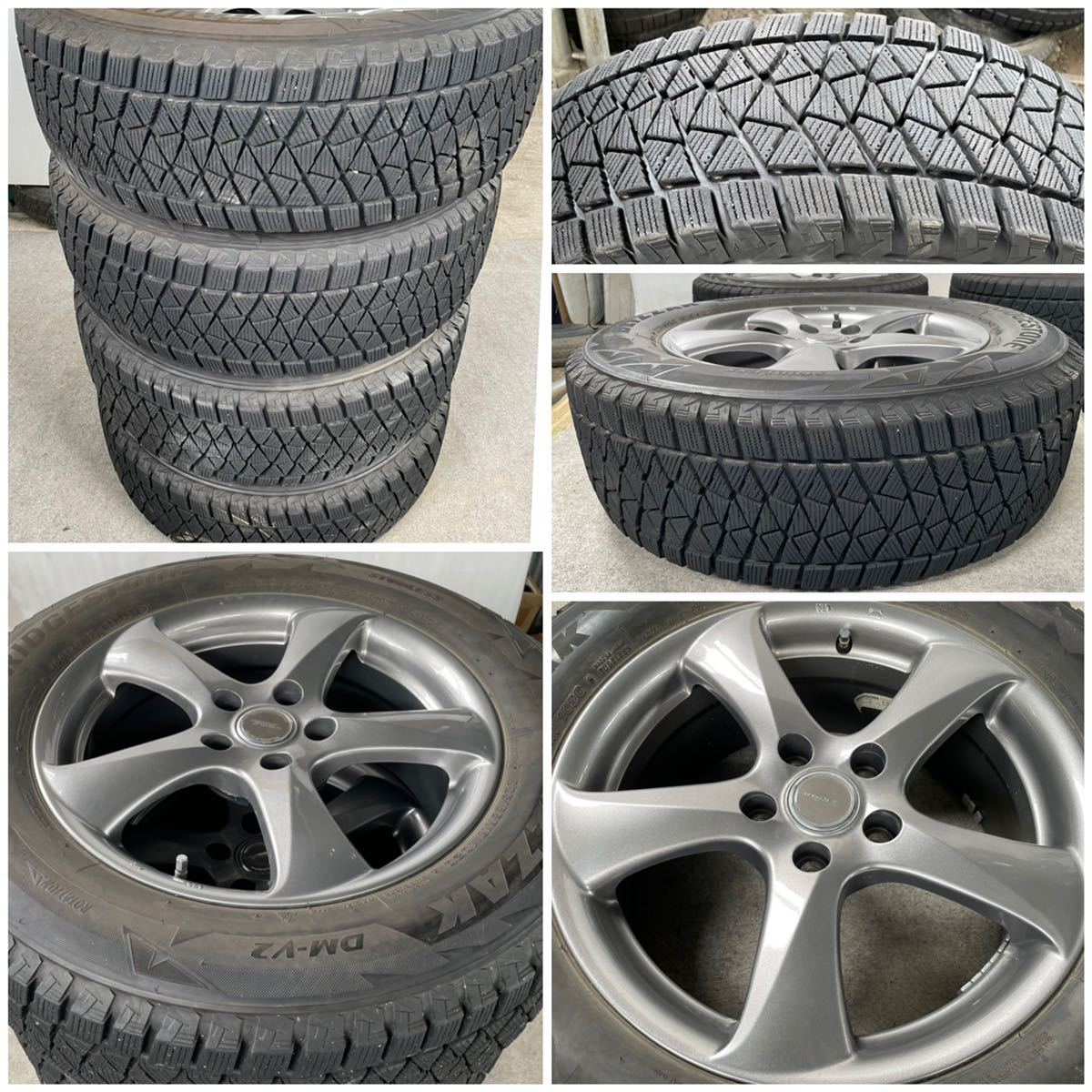 綺麗！バリ溝。 BRIDGESTONE製TOPRUN 17インチ ×7J 114.3/5 +45 BRIDGESTONE 225/65R17スタッドレス4本　アルファードクラウンセレナCX-5_画像10