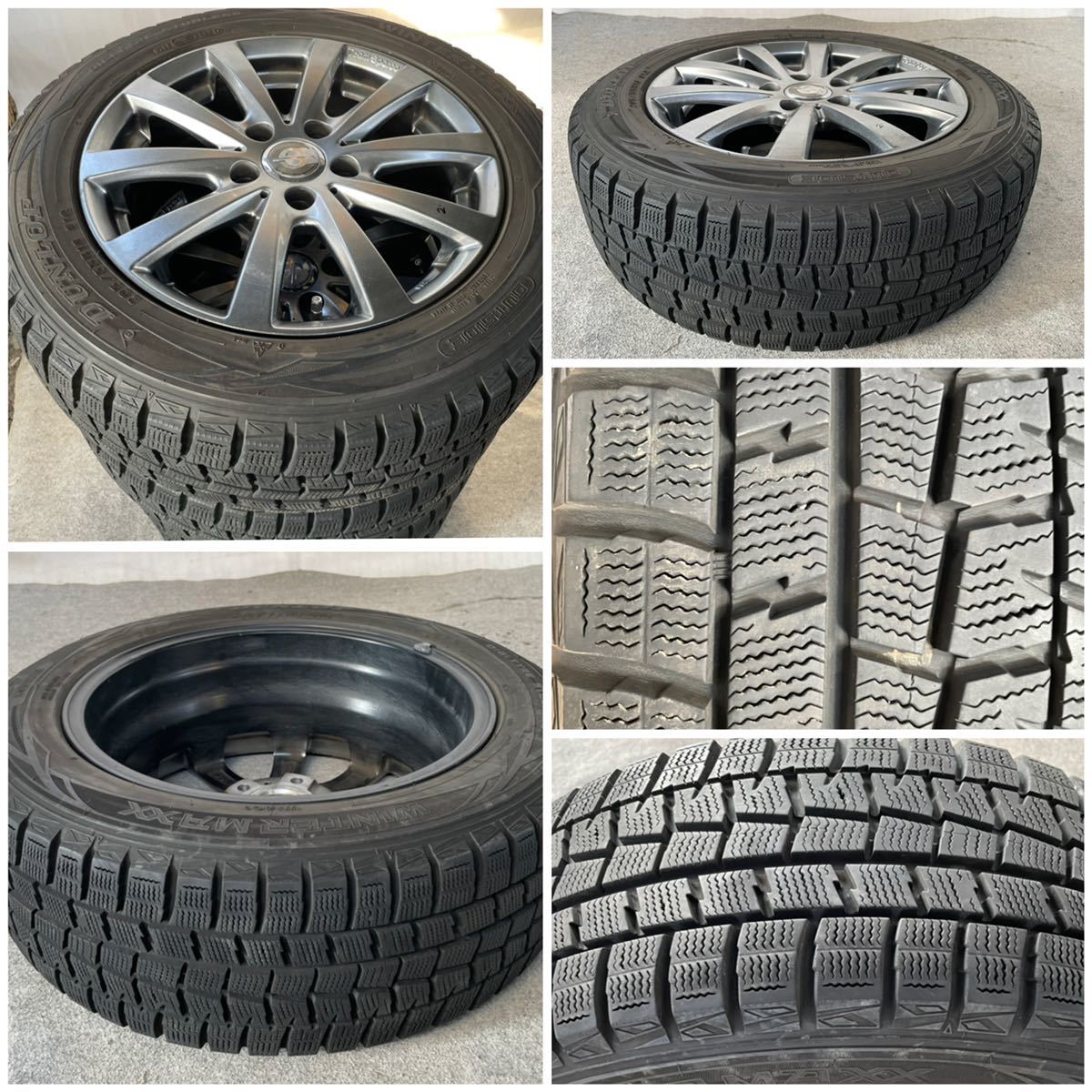 バリ溝。CRIMSON TEAM SPARCOチームスパルコ 16インチ×6.5J+48 5H PCD112 ホイールDUNLOP 205/55R16スタッドレス4本。 VWゴルフアウディ等_画像10