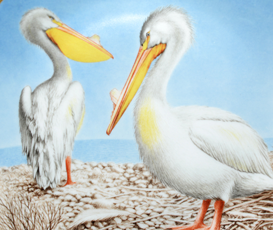 ダンバリーミント ペリカン/Pelican bird plate Danbury mint 12WATERBIRD_画像2