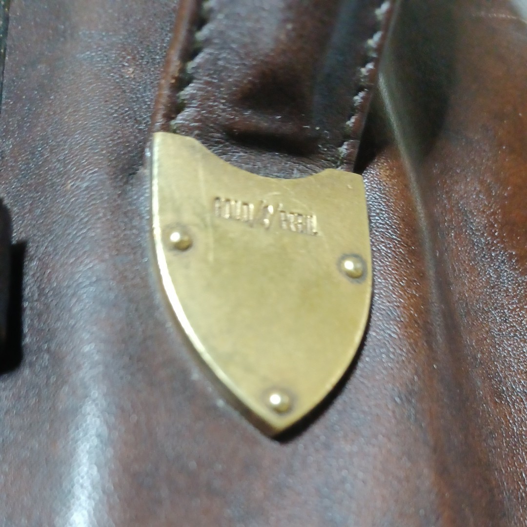 【GOLD PFEIL】ゴールド/ファイル 2way  旅行バッグ大きな ヴィンテージ鞄ドイツ製 28×40×14cmショルダー付