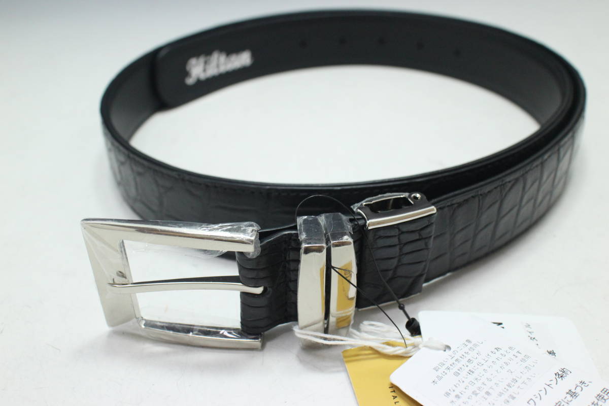 新品/定価23万円【ヘンローン/マットクロコダイル本革】レザーベルト