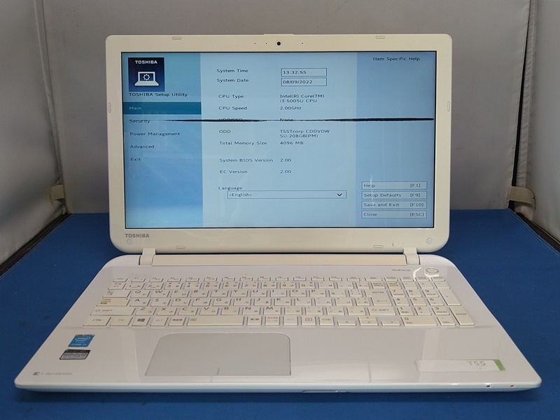 080405 dynabook T55 PW Core i3-5005U Mem4GB HDD無 OS無 JUNK