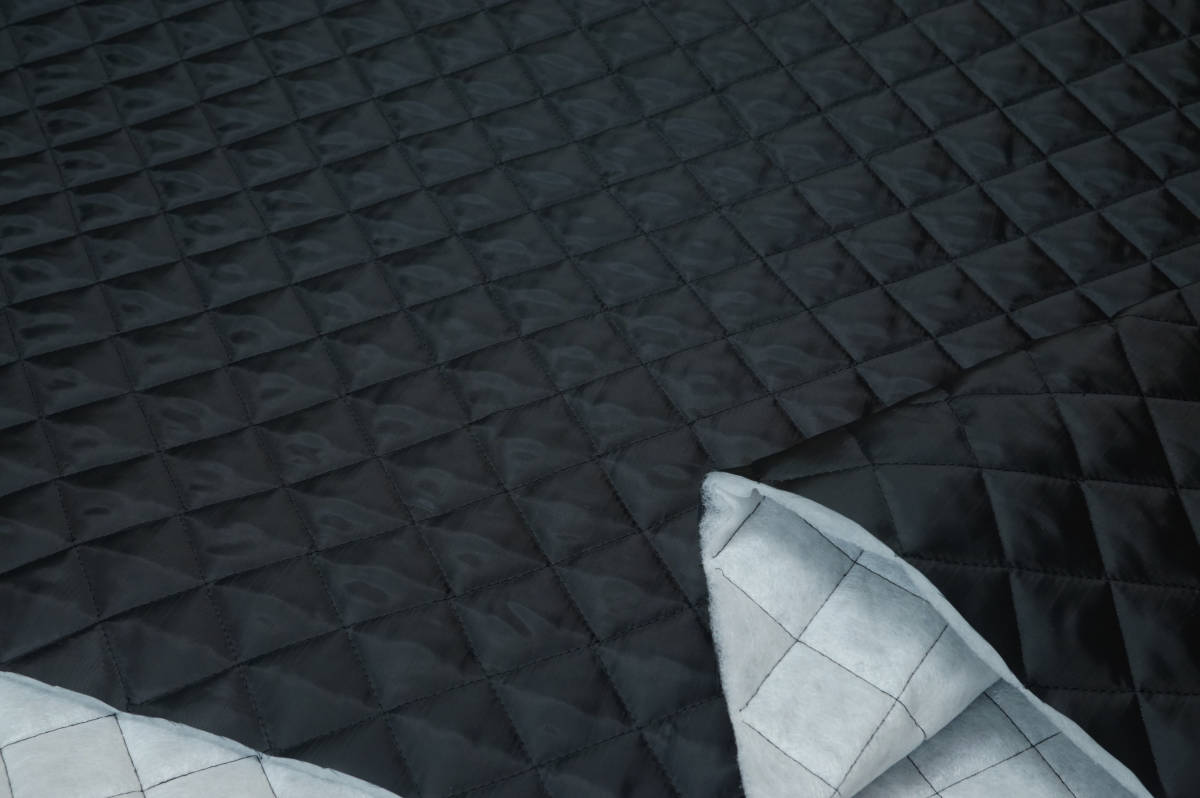 ポリエステル3層ハーフキルト微厚ややソフト滑 ブラック長5ｍ巾120㎝程度 キルトファッション対応 バッグ内袋 マルチカバー 各種手芸_画像5