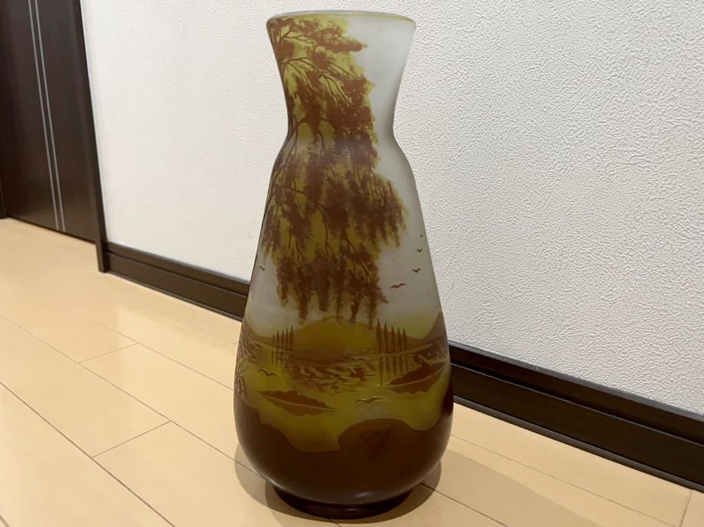 格安購入可能商品 Émile Galle エミールガレ　被せガラス　花瓶 工芸品