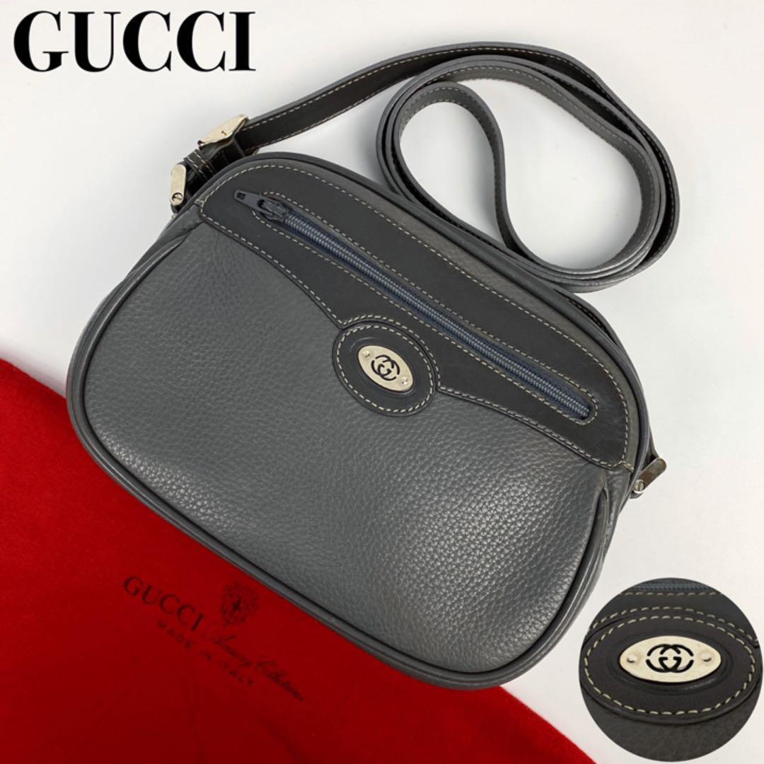 美品□GUCCI オールドグッチ ショルダーバッグ GG インターロッキング