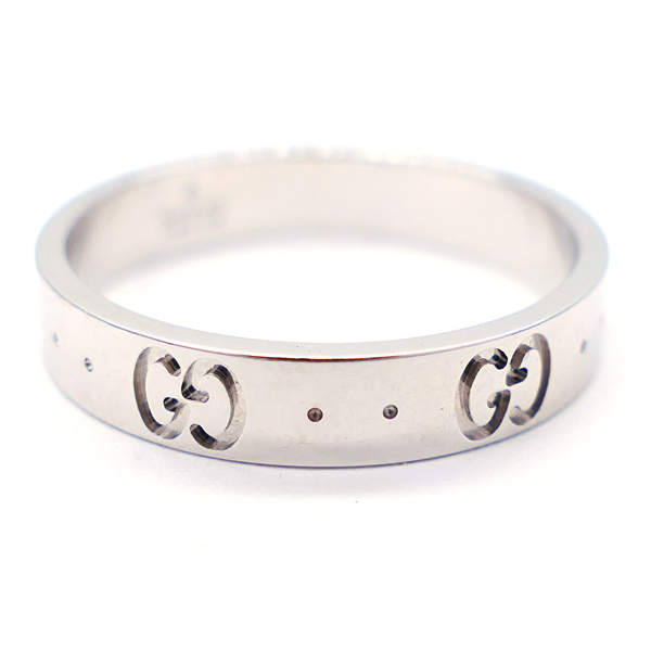 GUCCI グッチ アイコンリング ICON 750 K18WG #19 約18号 メンズリング