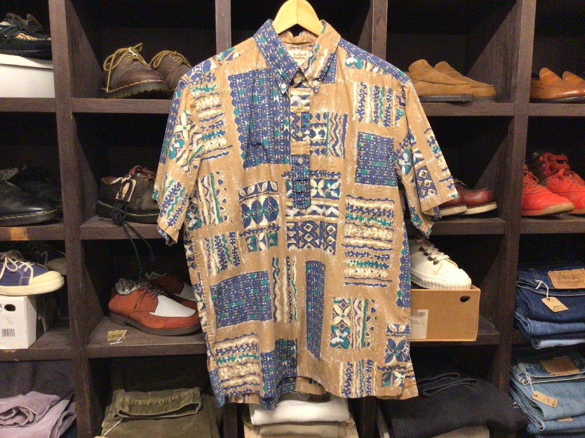 TAILURED HAWAII REYN SPOONER ALOHA SHIRT SIZE L ハワイ製 レインスプーナー アルフレッド シャキーン プルオーバー アロハ シャツ 半袖