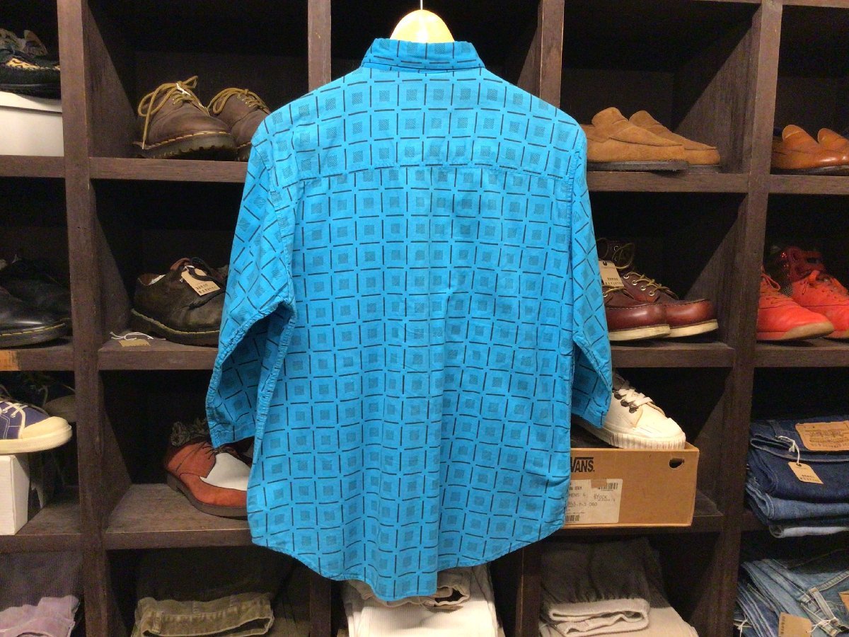 SHAH SAFARI B.D PATTERNED SHIRT SIZE S シャー サファリ ボタンダウン シャツ 半袖 総柄 アロハ_画像2