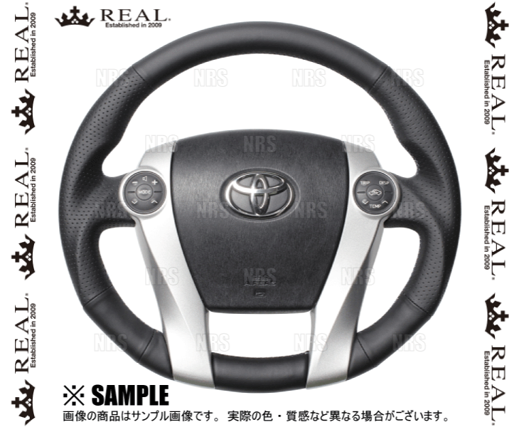 REAL レアル プレミアム (ナッパオールレザー/ブルー×シルバーユーロステッチ)　プリウス　ZVW30　2009/5～2015/12 (30-BS-LPB_画像1