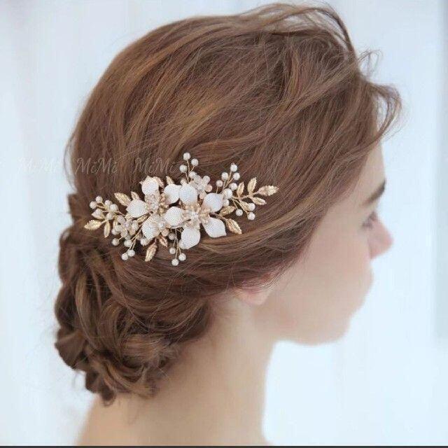 3y ゴールド ヘアアクセサリー ヘッドドレス ウエディング ボンネ 結婚式 ウェディング ローズゴールド ヘッドアクセサリー 髪飾り コーム