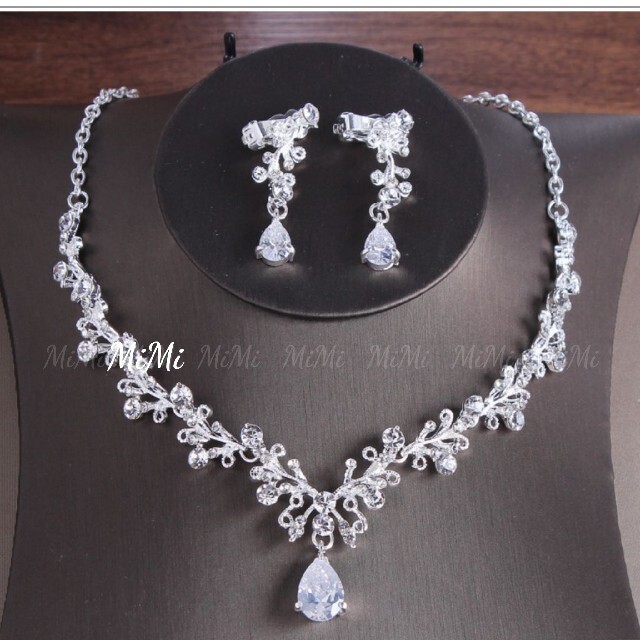 3 point set earrings / earrings * necklace * Tiara wedding Cubic Zirconia wedding wedding accessory bride 