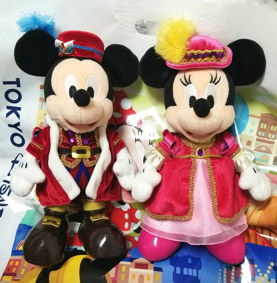 ★送料無料/お顔厳選★ミッキーマウス&ミニーマウス 自立可能 ぬいぐるみペアセット&専用収納袋付き『ミラコスタ宿泊者限定』Dホテル