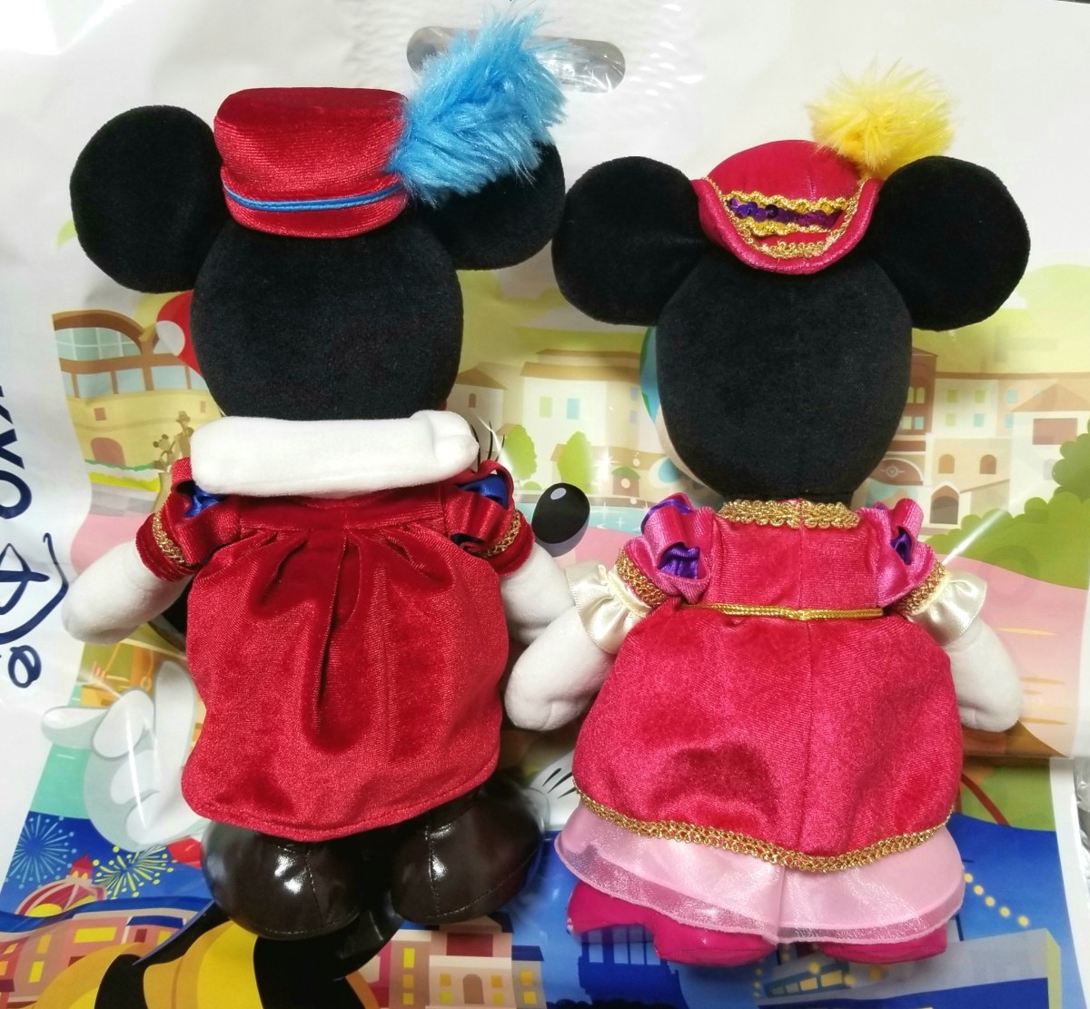 ★送料無料/お顔厳選★ミッキーマウス&ミニーマウス 自立可能 ぬいぐるみペアセット&専用収納袋付き『ミラコスタ宿泊者限定』Dホテル