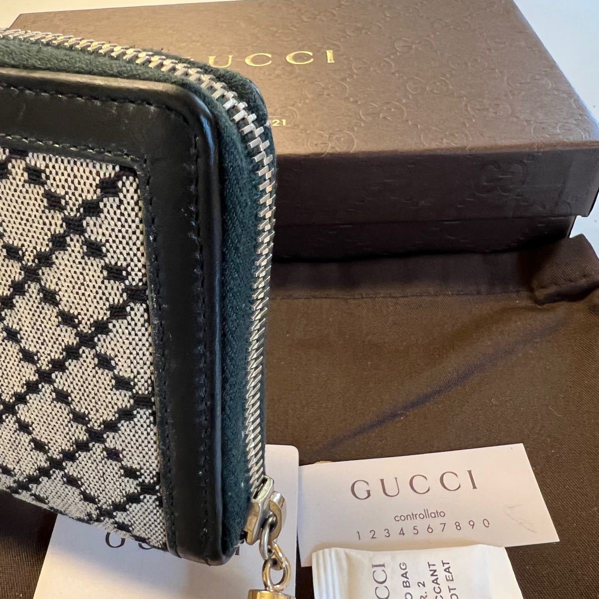 未使用に近い！ グッチ GUCCI 財布 長財布 ディアマンテ ラウンド