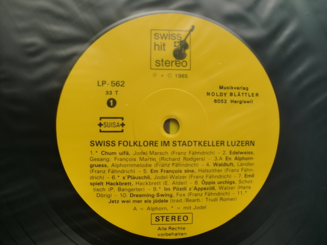 ＊【LP】SWISS FOLKLORE　STADTKELLER LUZERN（LP562）（輸入盤）_画像3