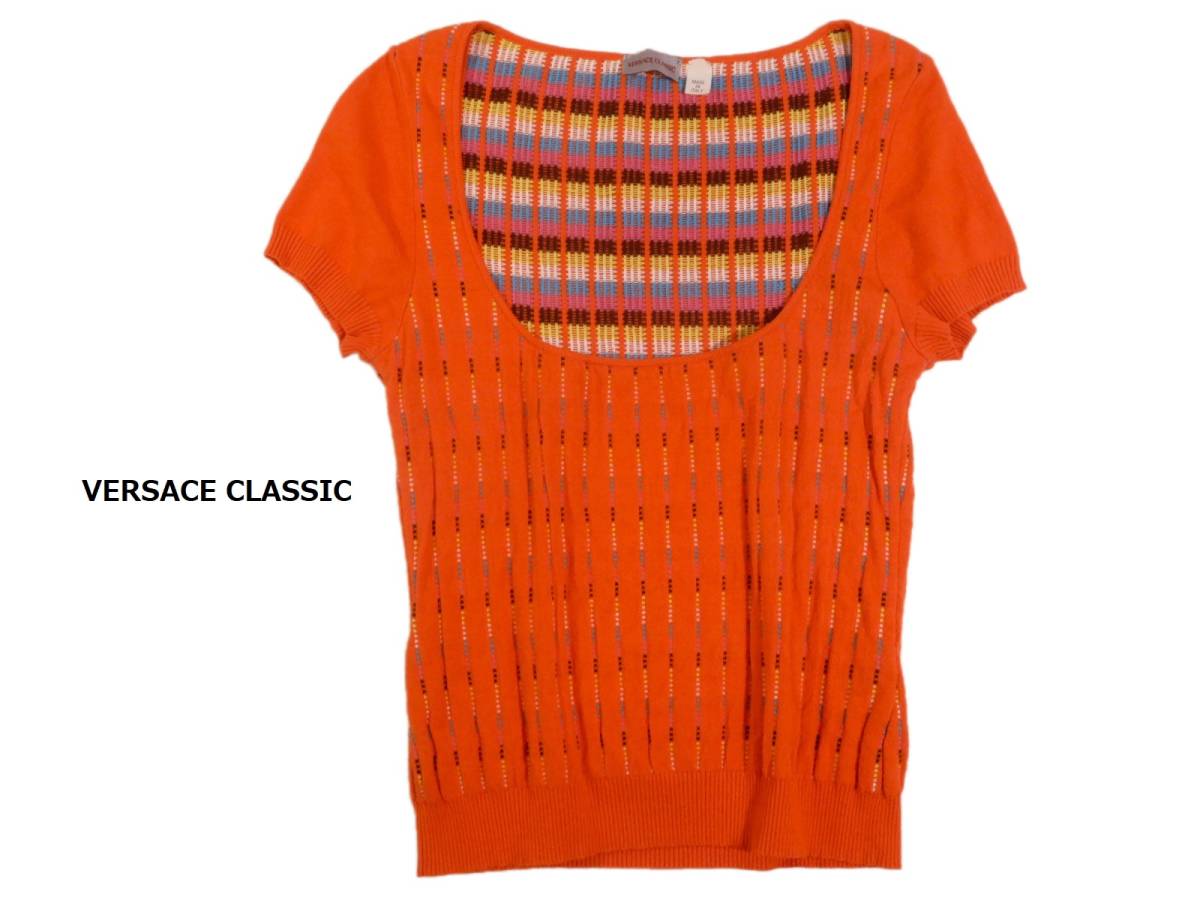 VERSACE CLASSIC Versace Classic colorful stripe knitted pull over cut and sewn 