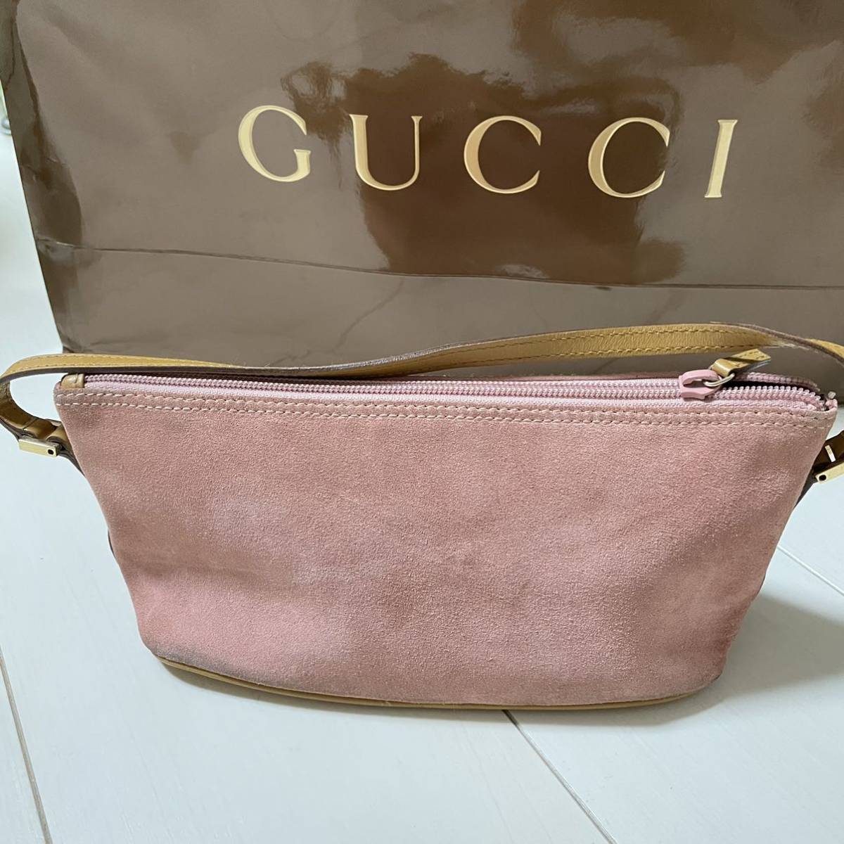激レア GUCCI グッチ ミニハンドバッグ トートバッグ ピック スエード