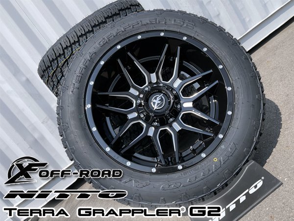 20x10J シルバラード シエラ XF OFFROAD XF222 20インチタイヤホイールセット NITTO TERRA GRAPPLER G2 265/50R20 275/55R20 285/50R20_画像3