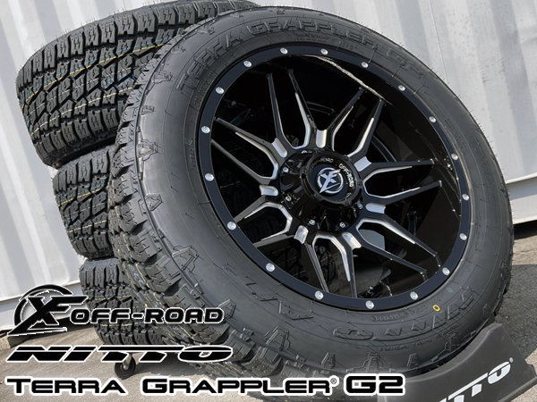 20x10J シルバラード シエラ XF OFFROAD XF222 20インチタイヤホイールセット NITTO TERRA GRAPPLER G2 265/50R20 275/55R20 285/50R20_画像2