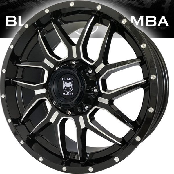 車検対応 JKラングラー アンリミテッド Black Mamba BM7 国産20インチスタッドレスタイヤホイール YOKOHAMA iceGuard G075 275/55R20_画像2