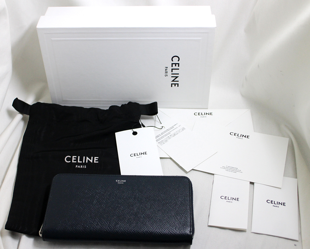 【CELINE】セリーヌ　ラージ ジップウォレット　グレイドカーフスキン　ネイビー　長財布　レディース　メンズ_画像1