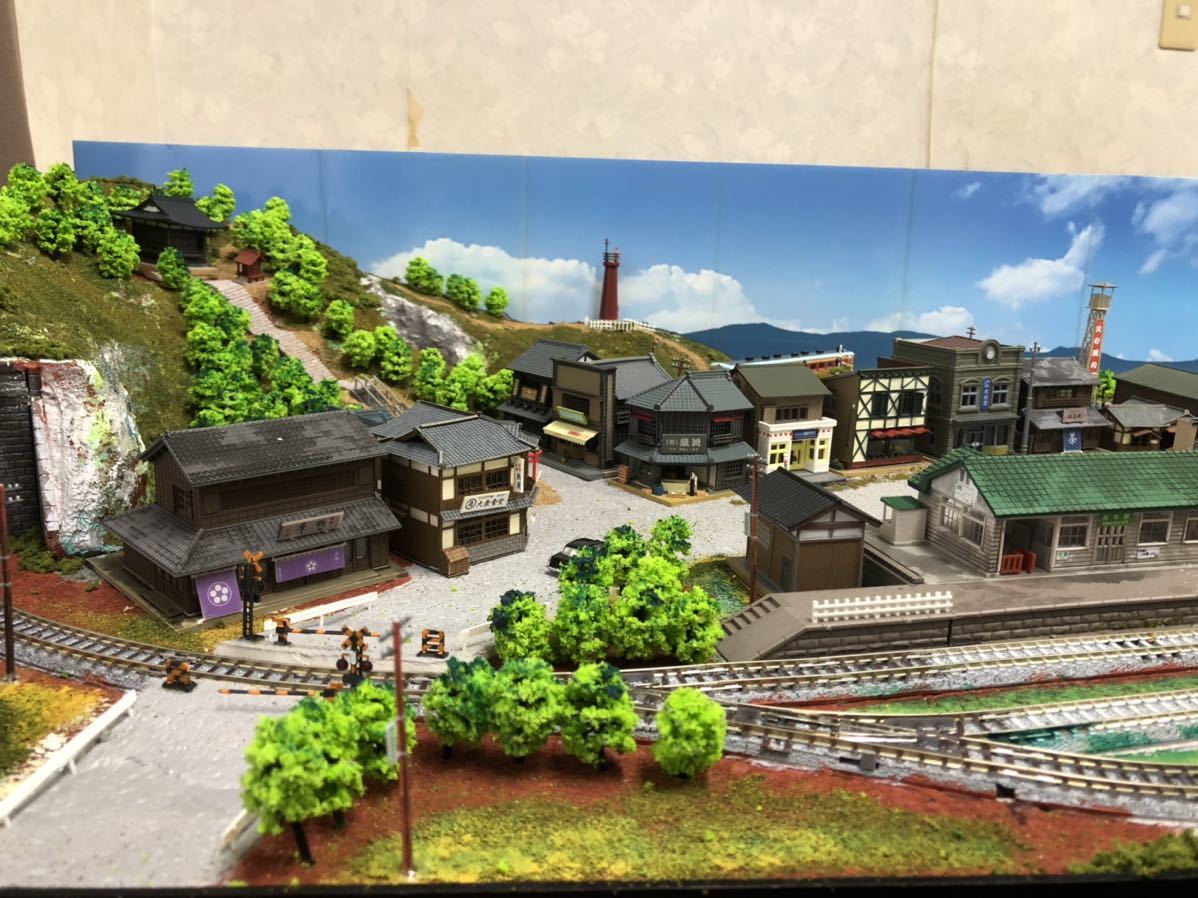 Nゲージ鉄道ジオラマ 完成品 昭和レトロ 田舎風景 - 鉄道模型