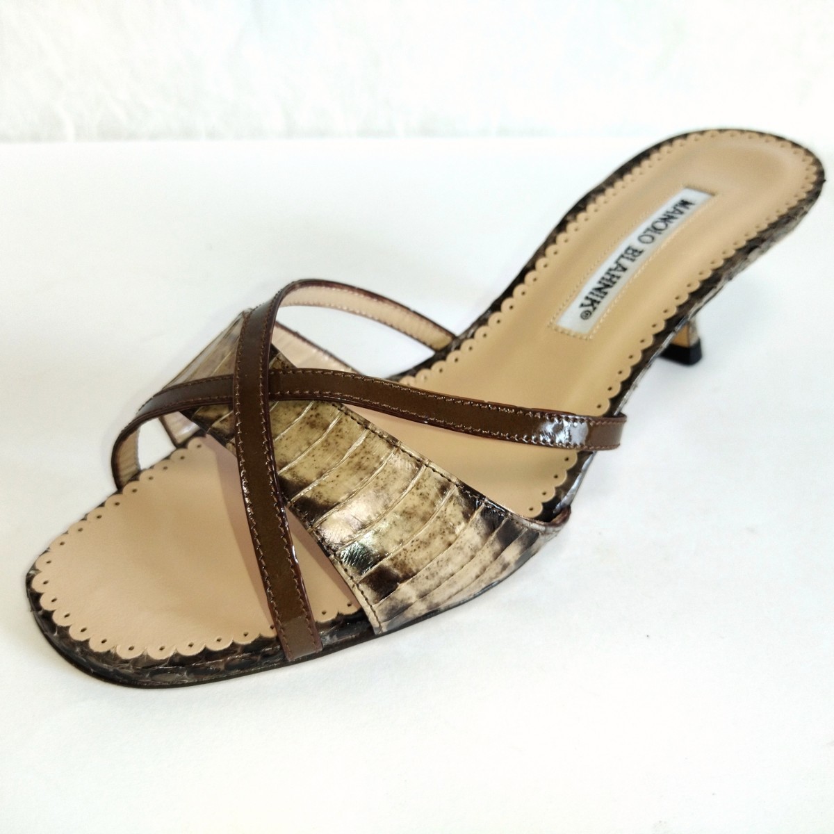 新品】Manolo Blahnik マノロブラニク パイソン柄 ミュール とっておき