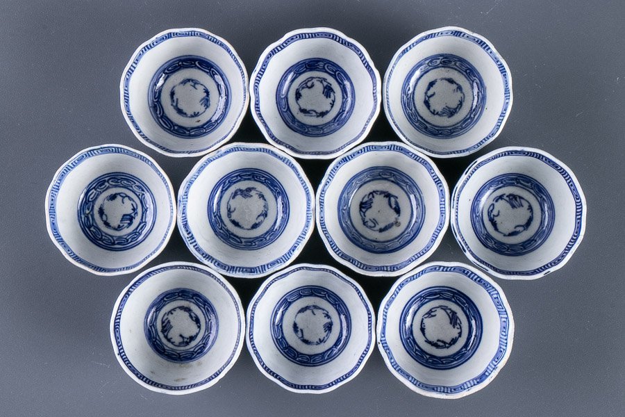オープニング 大放出セール 陶芸 焼物 和食器 懐石 日本料理 料亭 』10 直営店舗・ショップ 初期 花鳥文様6寸皿 薺 伊万里 工芸品