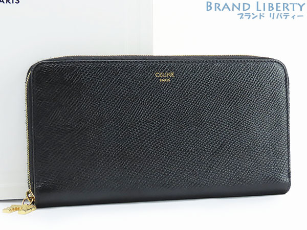 美品 セリーヌ ラージ ジップドウォレット ラウンドファスナー長財布