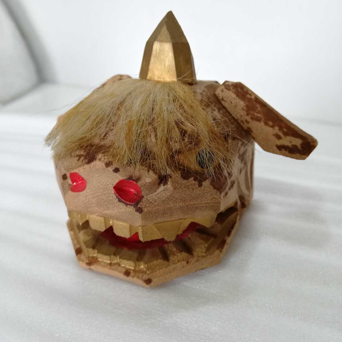 石川 加賀人形 加賀獅子頭一刀彫 10cm [加賀獅子 獅子舞 開運 縁起物