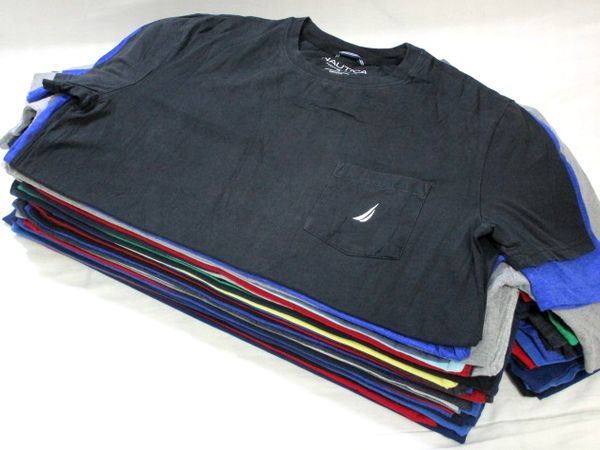 アメリカ輸入★NAUTICA/ノーティカ ワンポイント Tシャツ 大量 33枚セット★古着卸 M/L 春夏物 無地 半袖 USA オススメ まとめ売り No.Y-10_画像1