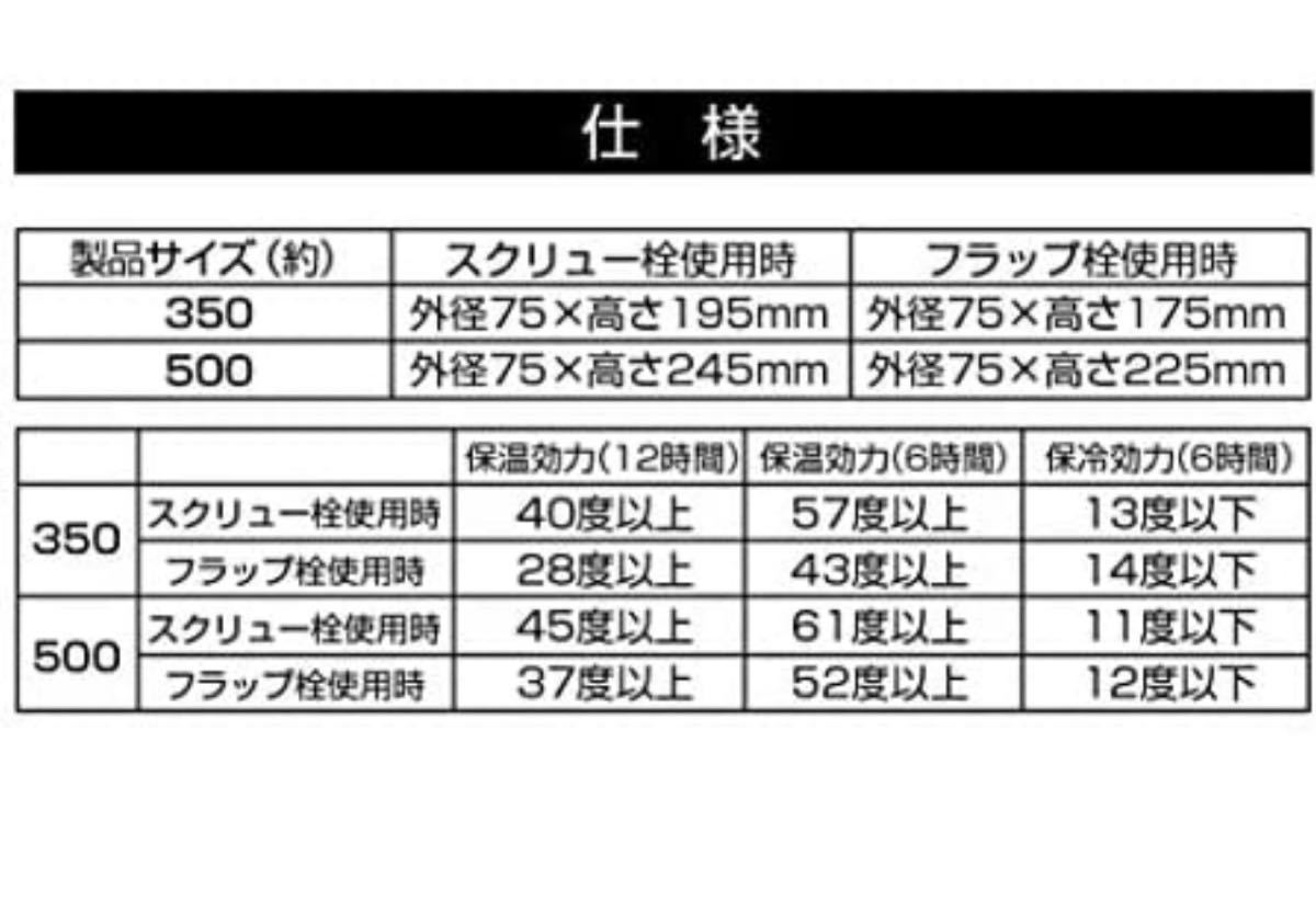 キャプテンスタッグ 真空断熱 ダブル ステンレス 2wayボトル 500ml