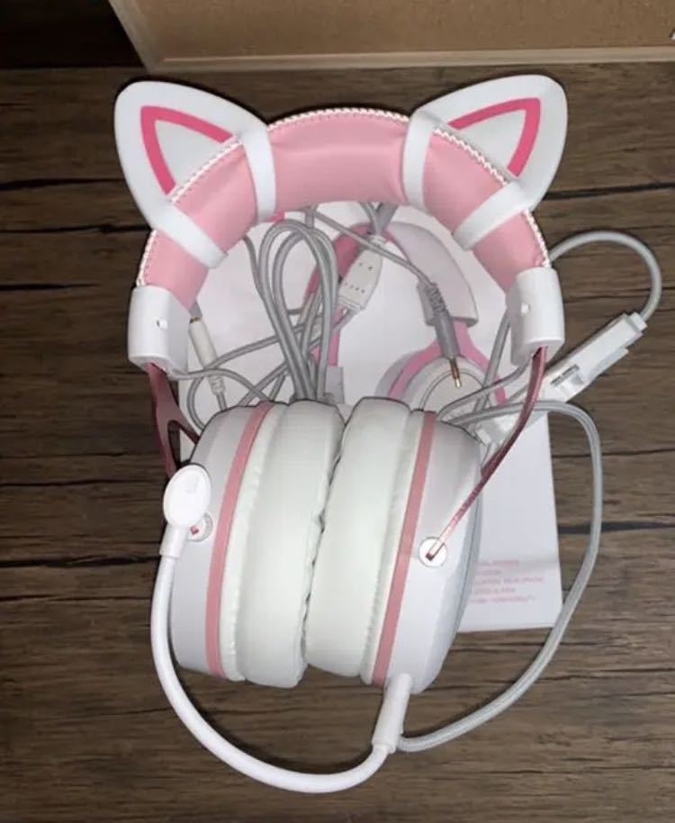 新色追加して再販 送料無料 白猫 ピンク 白 猫耳 ネコミミ ゲーミング