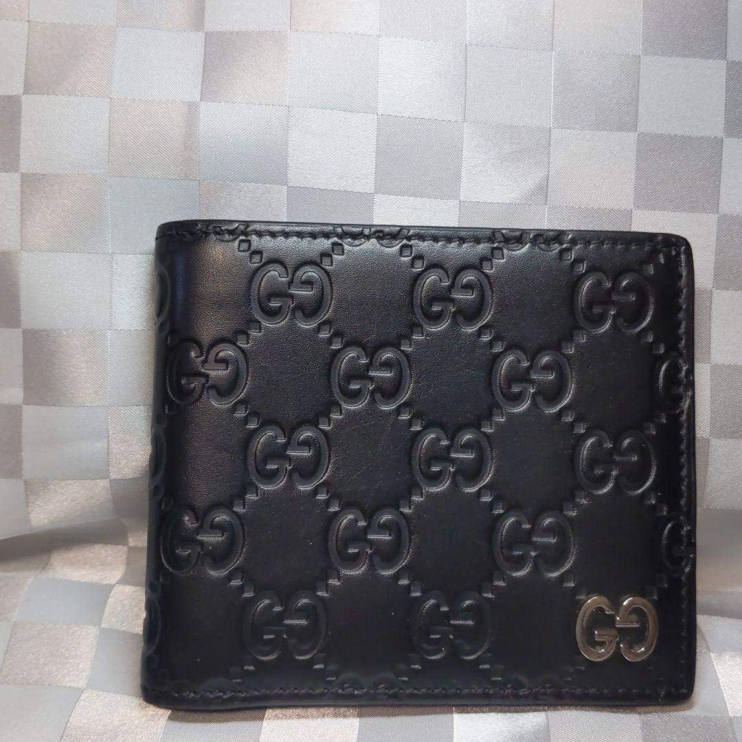 GUCCI★グッチ★GG柄★二つ折り財布★ブラック★コンパクト★美品